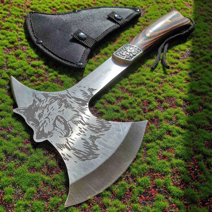 Уникална РУСКА брадва - вълк инструмент за оцеляване брадвичка с калъф