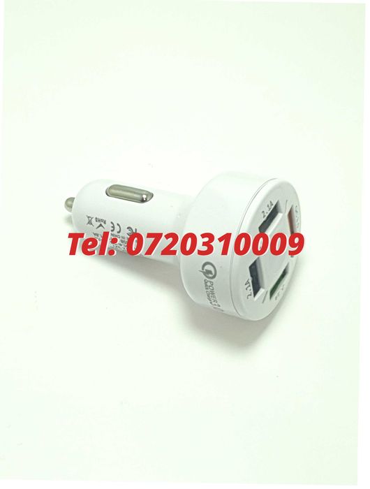 Incarcator Masina Auto 4 Porturi Bricheta Usb Qc Incarcare Rapida