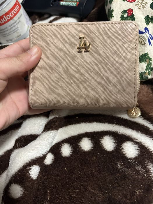 Portofel damă compact, roz pudrat