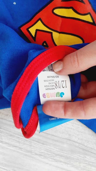 Body din Bumbac, Albastru, My Daddy is SUPERMAN, 80-86cm