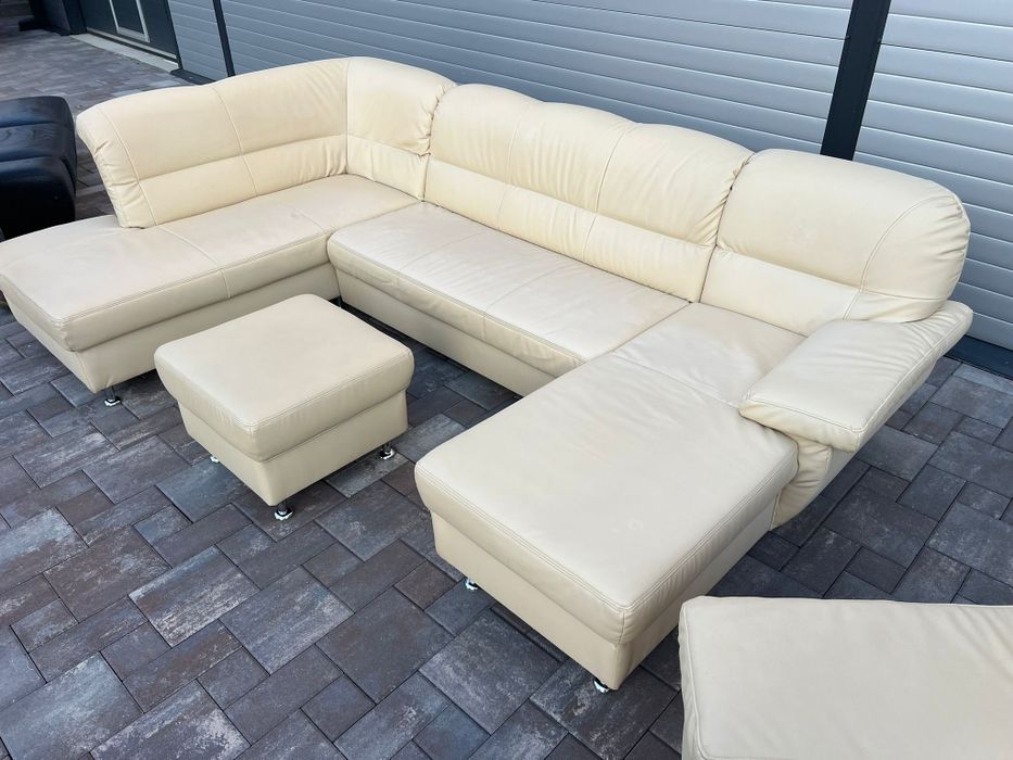 Coltar Sufragerie Piele naturala inclus Taburet si fotoliu