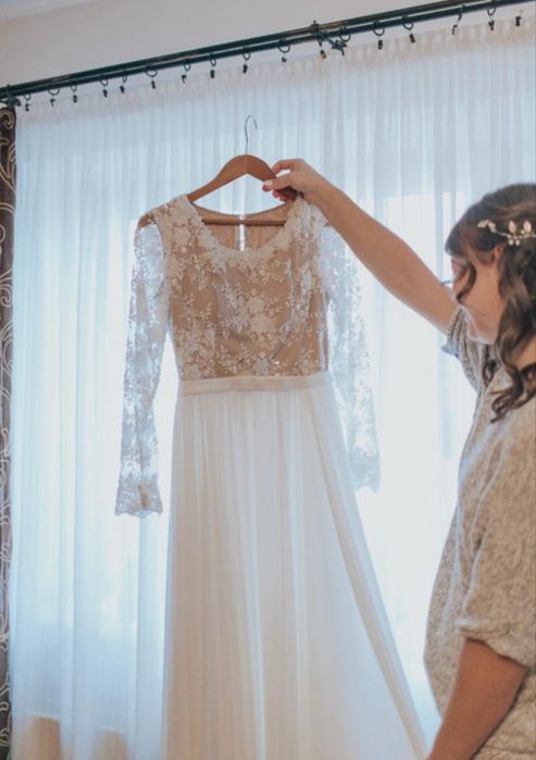 Rochie de mireasa ivoire, la comanda, ca noua