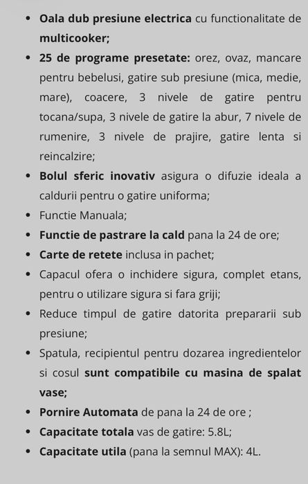 Vand Oala sub presiune Tefal  1200w