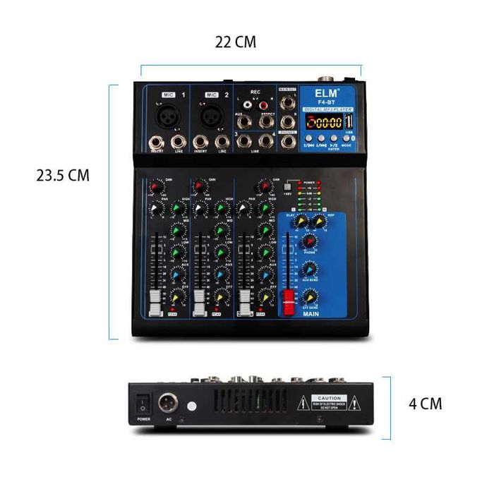 Pasiv mixer audio profesional 4 canale F4 Bluetooth USB Mp3 Egalizator