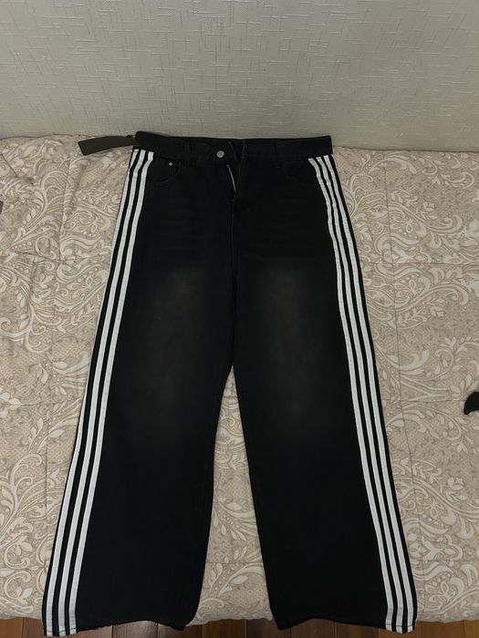 чёрные baggy/wide-leg джинсы