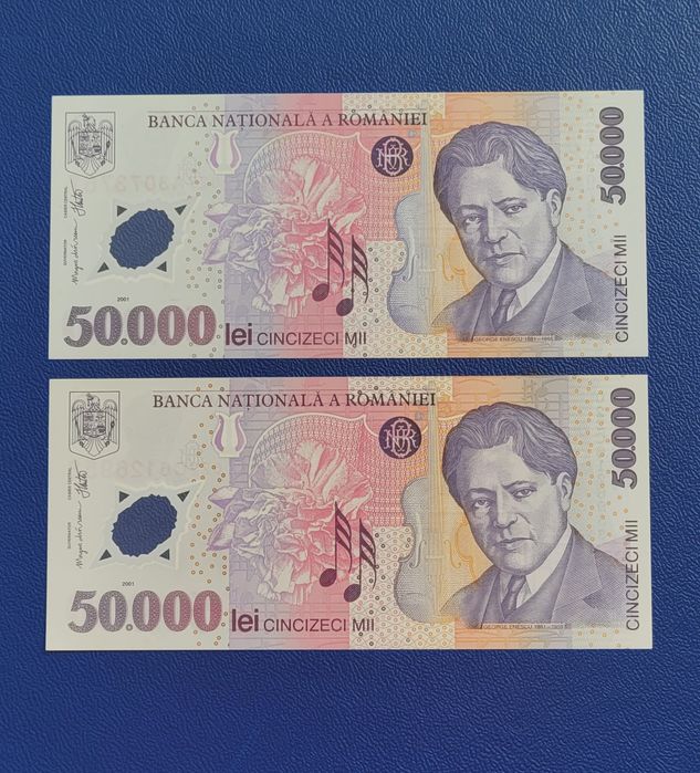 Bancnota 50000 lei 2002 unc bani vechi