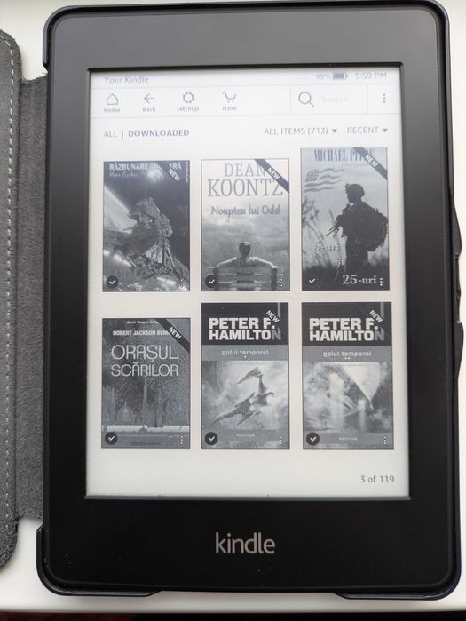 Ebook Reader Kindle Paperwhite, stare excelentă, cu 700 de cărți best seller și dicționare