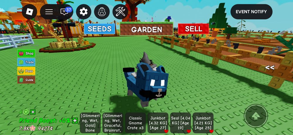 Grow A Garden питомцы roblox