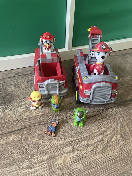 Paw Patrol Пед Патрул коли и фигурки Маршал, Роки, Рабъл