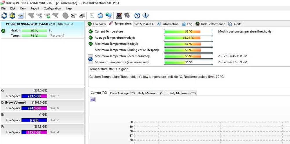 Solid State Drive (SSD) Western Digital 256GB NVMe PC SN530 M.2 – 2230