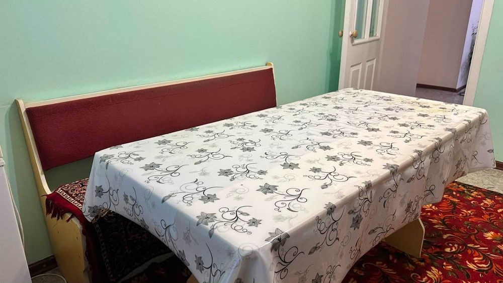 Ас уй столы ұзын орындығымен
