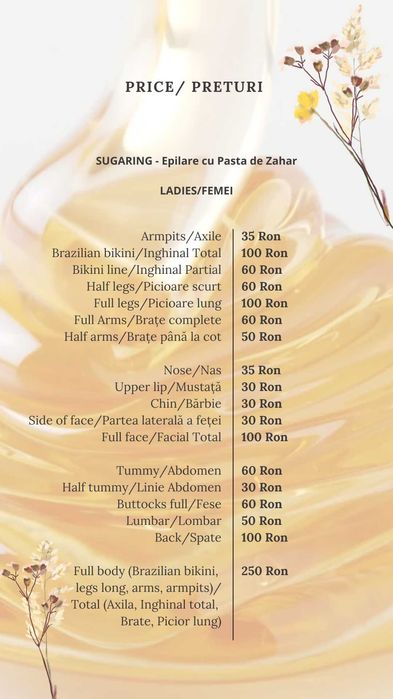 Epilare cu Waxing si Zahar pentru Femei si Barbati
