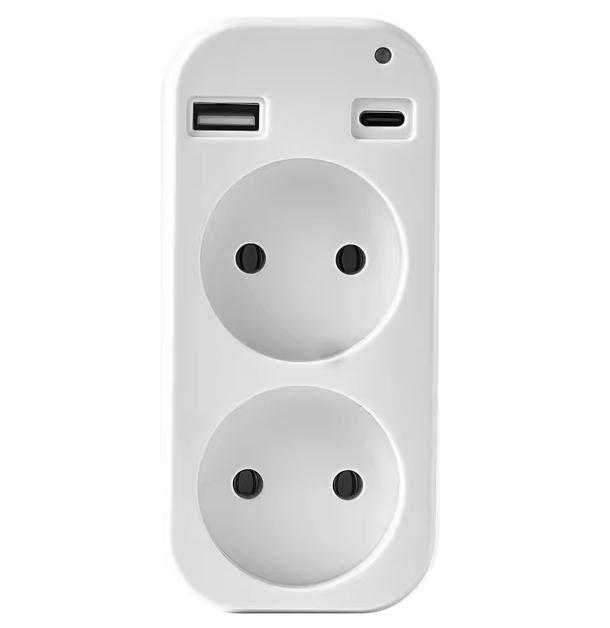 ФотоВидео Захранващ Разклонител USB Женско USB Type-C 220V 10A 5V 2.1A