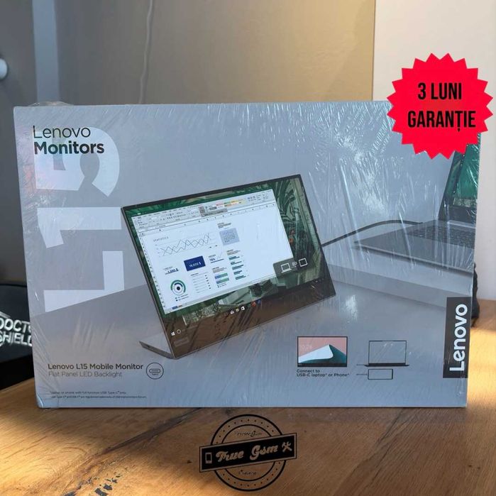 Monitor Portabil WLED IPS Lenovo L15 15.6" Full HD 60Hz | TrueGSM