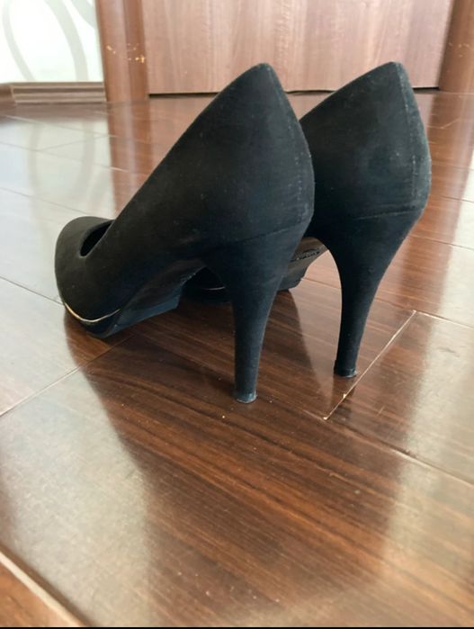 Pantofi cu toc 10 cm negrii