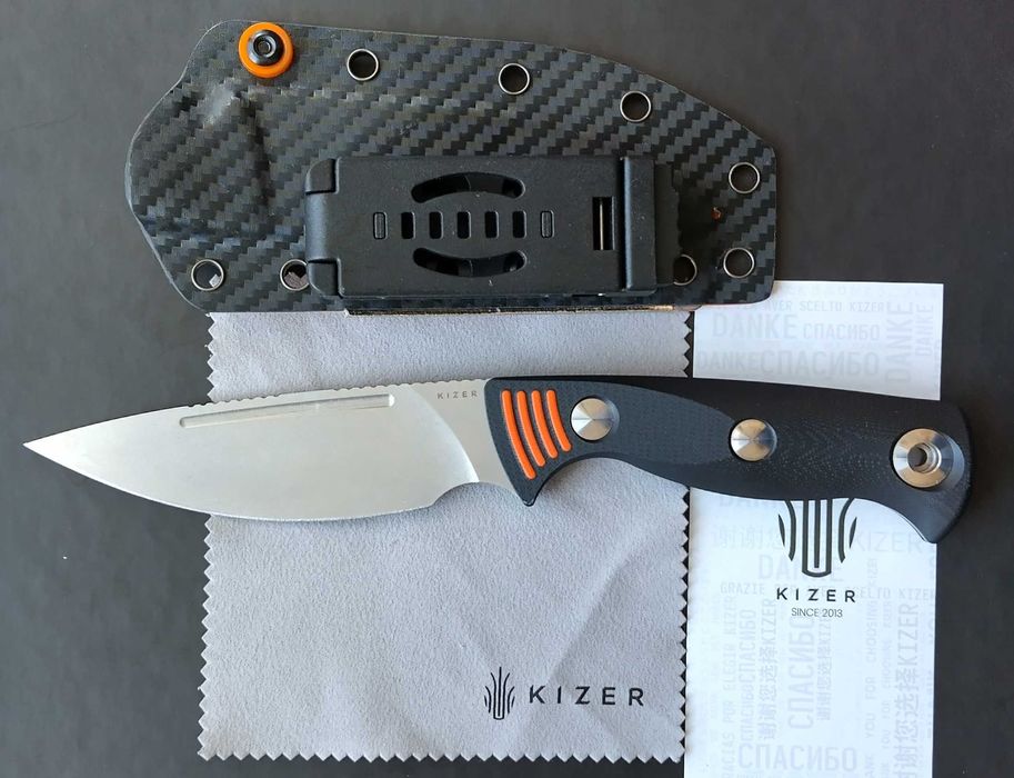 Нож Kizer Evenki 3 AEB-L G10 фиксирано острие + кания кайдекс