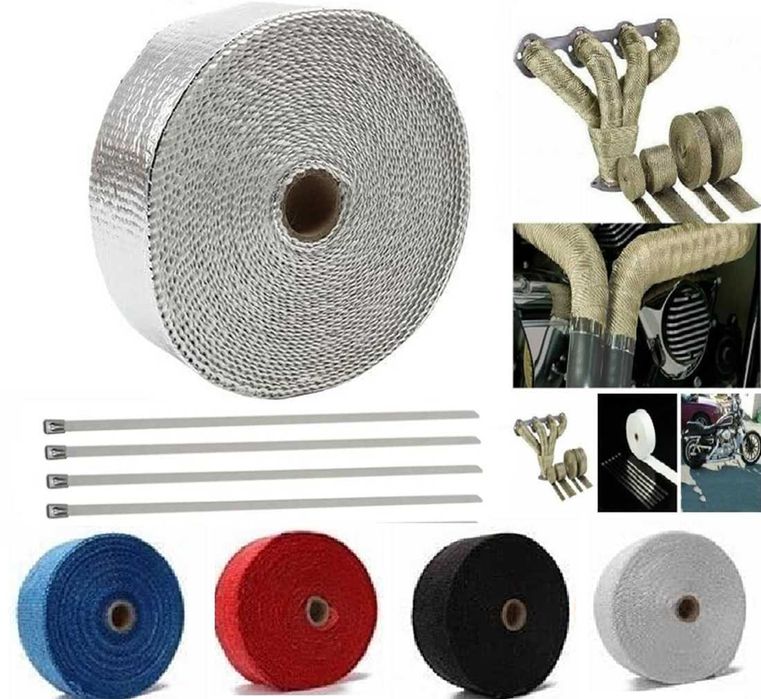 Термоизолационна лента за ауспух и колектори - 5 цвята/10 метра.