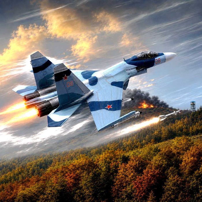 Macheta avion metalica Su-27 UB Super Flanker C 21 cm