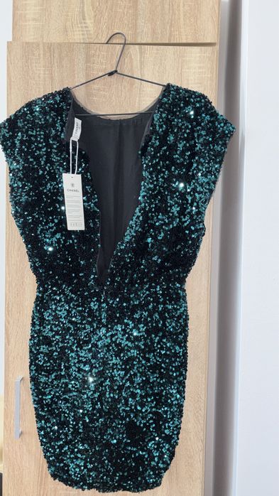 Rochie Ch anel de catifea cu paiete