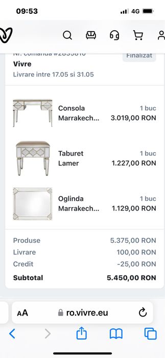 Set comoda oglinda cu scaun si oglinda