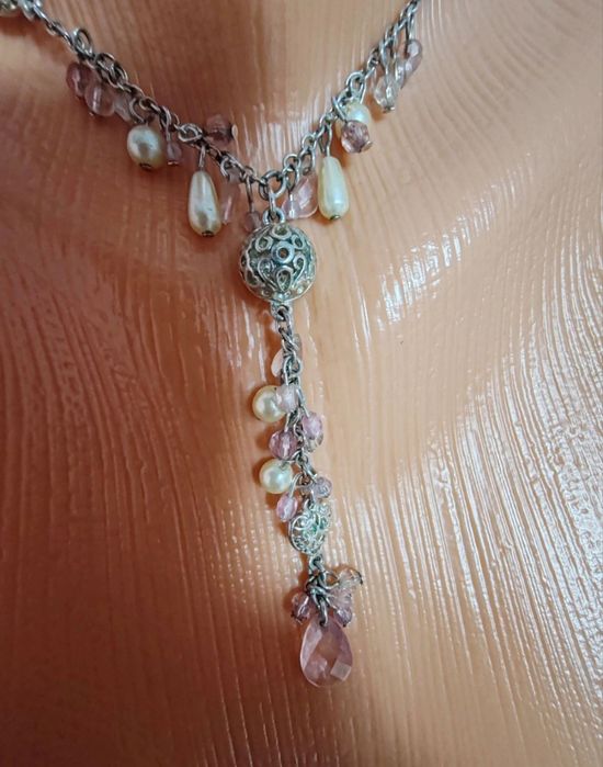 Colier + cercei argint rodiat Made in Italy