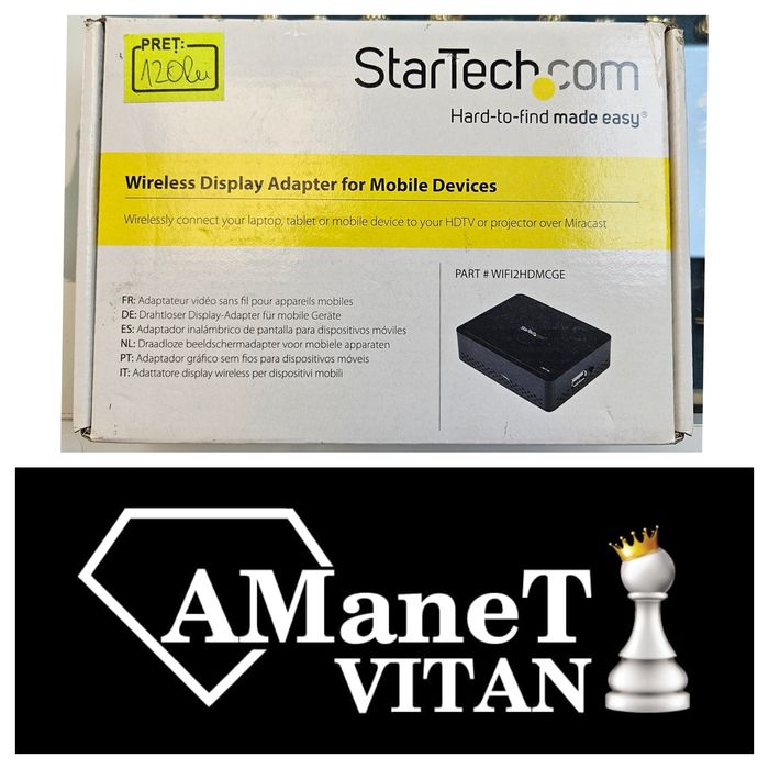 StarTech WIFI2HDMCGE wireles display adaptor Amanet Vitan 107 Non-Stop