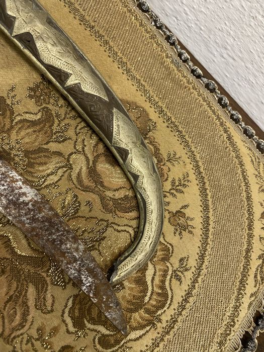 Марокански параден нож с гравирана кания Мароко 1900-1930