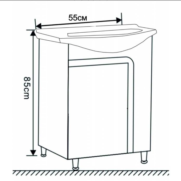 Долен шкаф за баня без умивалник