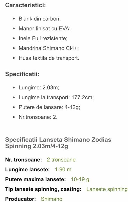 Shimano Zodias Spining