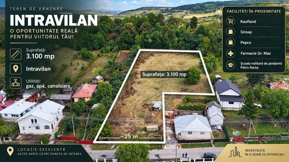 Teren intravilan Falticeni 3100 metri