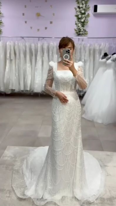 Свадебное платье рыбка, русалка, А силуэт