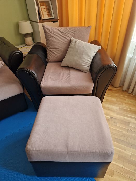 Диван + фотьойл + 2 табуретки