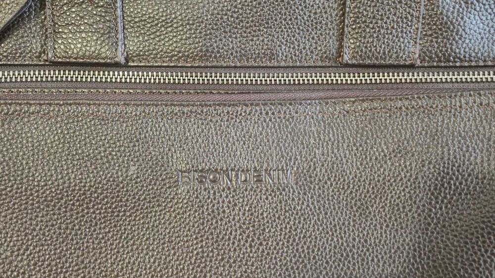 Geanta barbateasca / servieta piele naturala Bison Denim