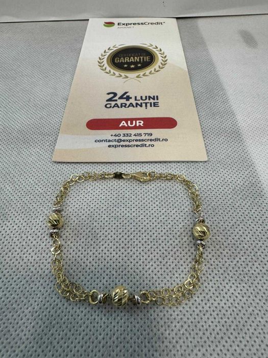 (Ag41) Bratara aur 14K B5812.3 - Certificat de garantie!