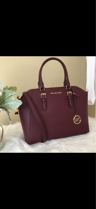Чанта Michael Kors Sutton Medium Satchel, в цвят Burgundy/Merlot