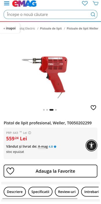 Pistol de lipit Weller model profesional