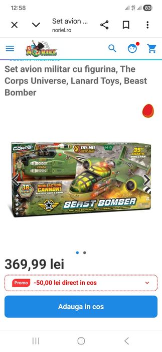 Set avion militar cu figurina, The Corps Universe, Lanard Toys, Beast