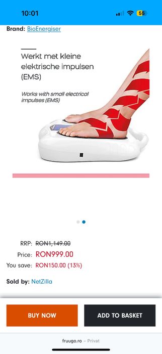 Aparat de facut masaj la picioare, nou, nefolosit