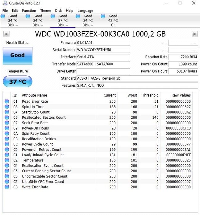 HDD WD Black 7200 rpm 1 TB FZEX  4 bucăți