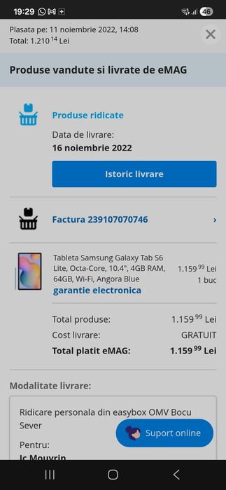 Vand Samsung tab S6 lite