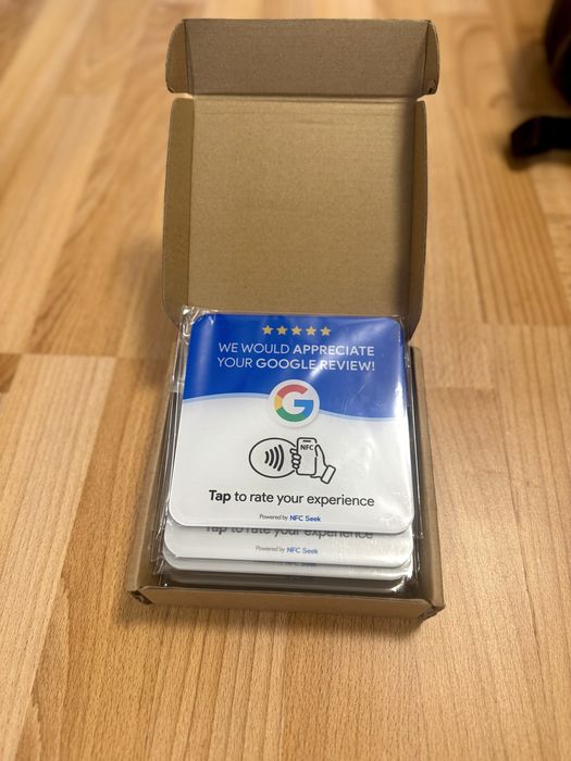 Google NFC Review Sticker – висок клас | 12×12 см | Бърза доставка | 10 за 80€