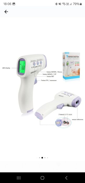Termometru fara contact multifunctional Optimus AT HDT8813, LCD
