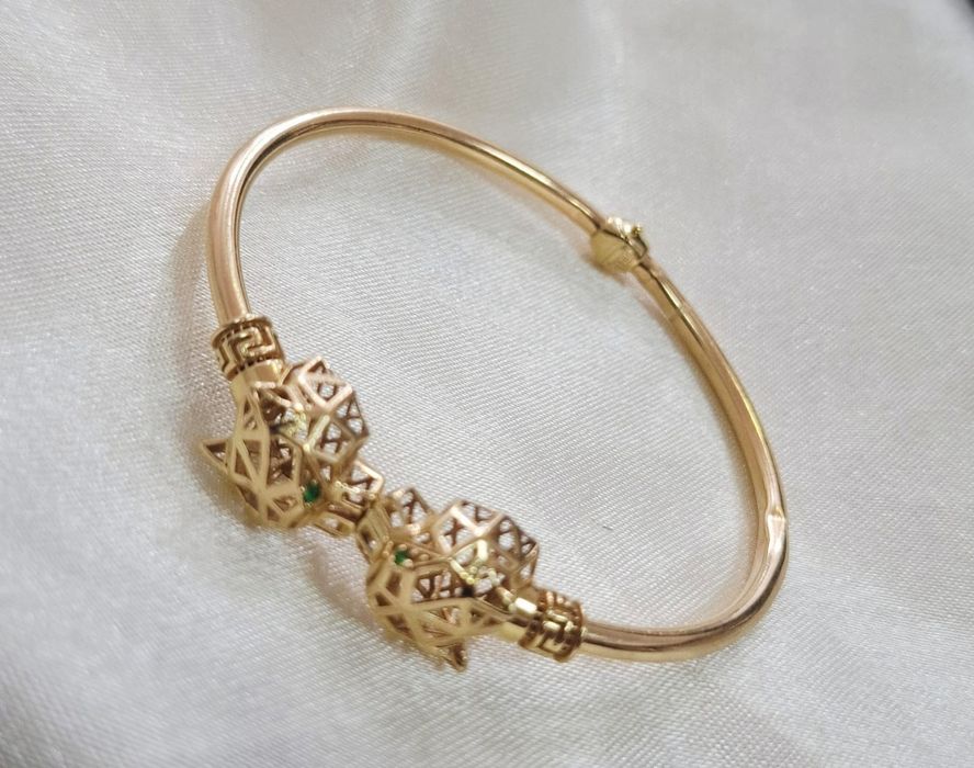 Brățară fixă din aur de 14K tip panteră – 8,13 g