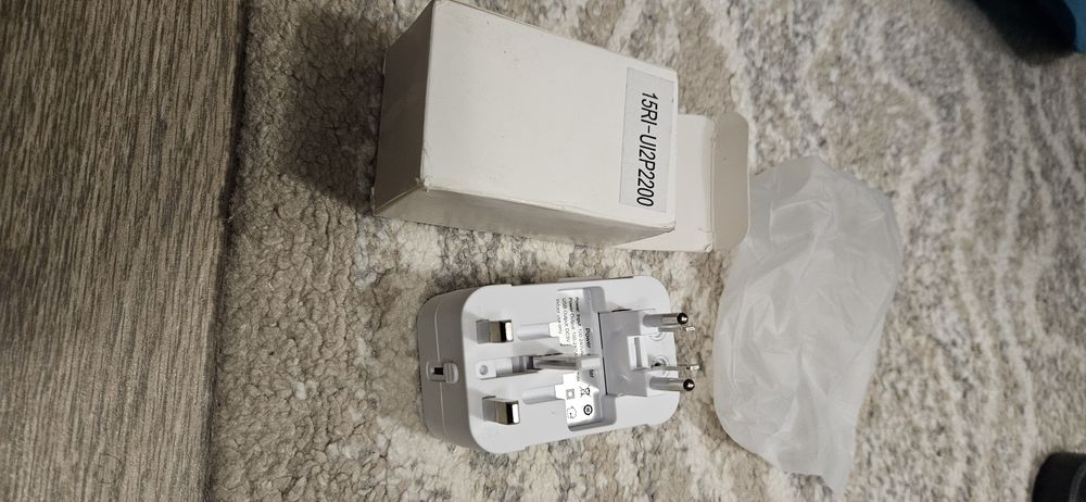 Adaptor pentru Priza 2 x USB EU  UK AUS, US, D52, Silicon, White