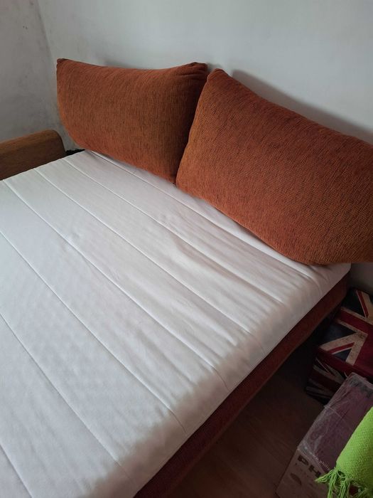 Canapea cu lada depozitare, tooper si protectie saltea