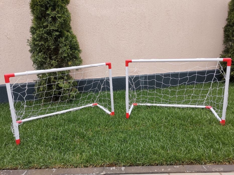 Set Mini Porti Fotbal cu plase + minge Cadou + POMPA + Ac minge