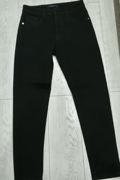 Blugi Louis Vuitton black LV jeans - luxury jeans