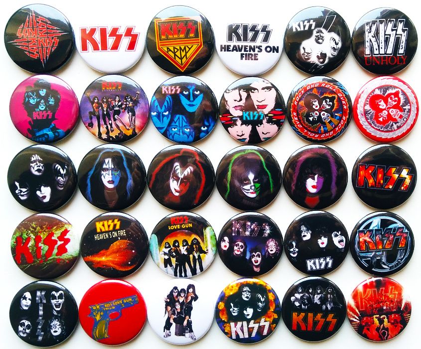 Значки на различни рок, поп, метъл групи, 30бр в комплект за 30лв