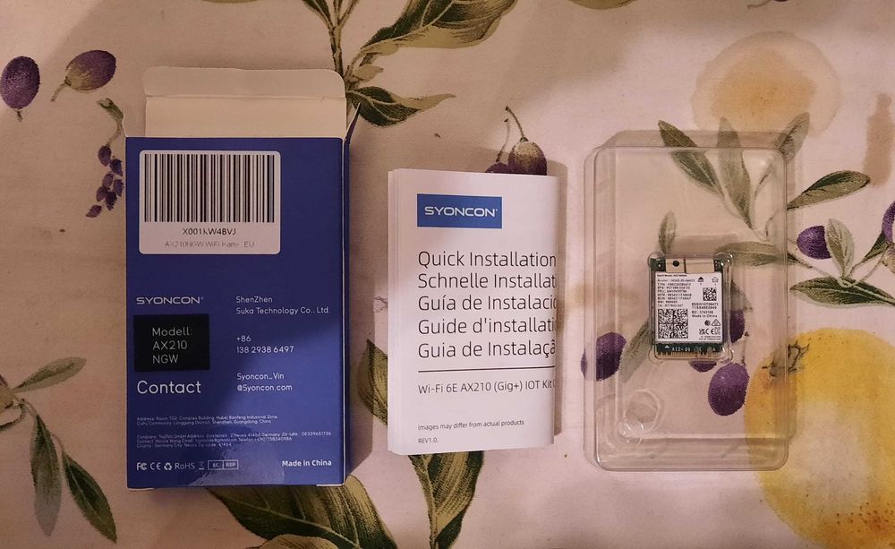 Placa Wireless Syoncon WIFI AX210NGW, Bluetooth 5.3, M.2 NGFF SSD