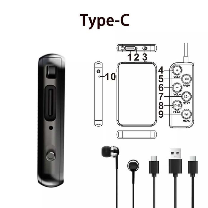 V15 300mAh 64GB цифрови гласово активиран диктофон
